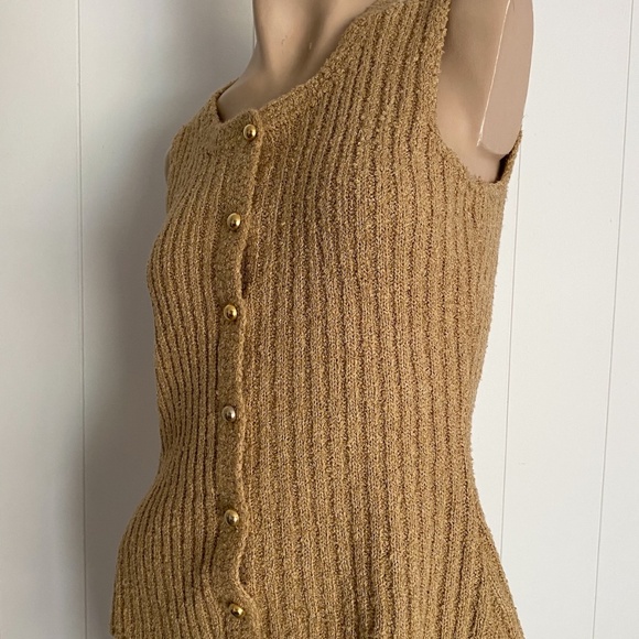 VTG 1970s Camel Sweater Vest Acrylic Wool Blend Sz M - Picture 3 of 7